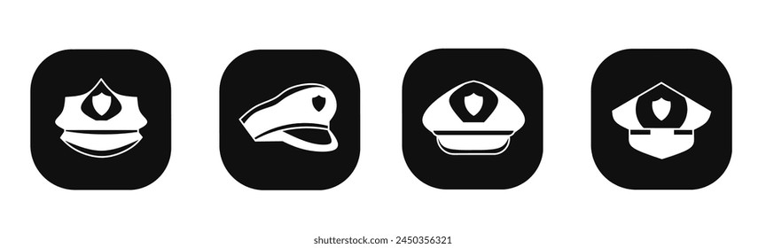 Police hat icon in flat. A police hat icon design. Stock vector.