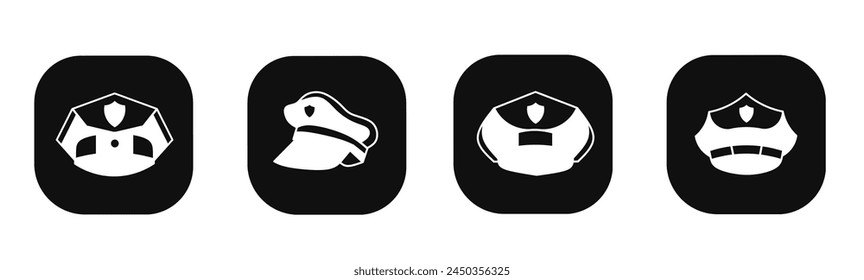 Police hat icon in flat. A police hat icon design. Stock vector.