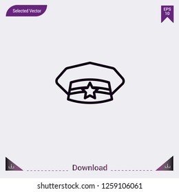 Police hat icon isolated on grey background.Premium symbol for website design, mobile application, logo, ui. Vector illustration eps10.