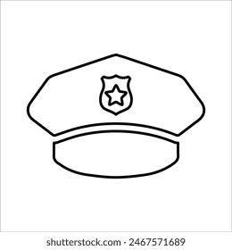 Police Hat Icon Line Vector graphics