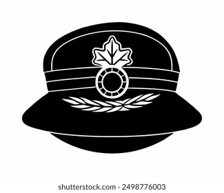 Police hat icon logo silhouette design 