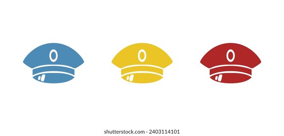 police hat icon on white background, vector illustration