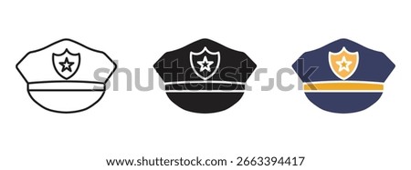 Police hat icon set , vector illustration .