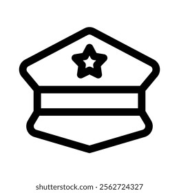 Police hat icon with simple and line style