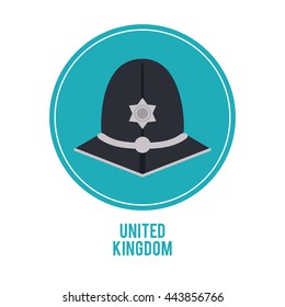 police hat icon. United kingdom design. vector graphic