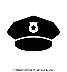 Police Hat Icon, Vector Graphics Illustrations 