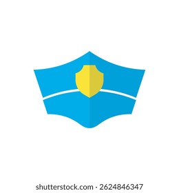 Police hat icon vector illustration. Police uniform equipment icon vector illustration. 