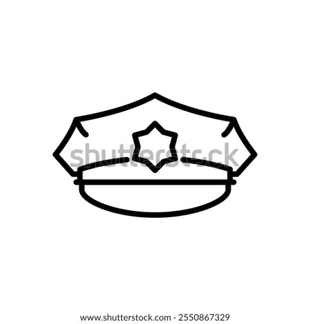 police hat icon vector, line style icon