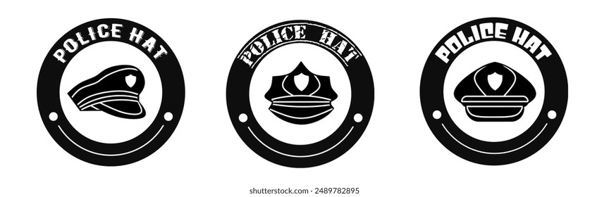 Icono de sombrero de policía Vector. Diseño de logotipos para empresas. Vector estándar.