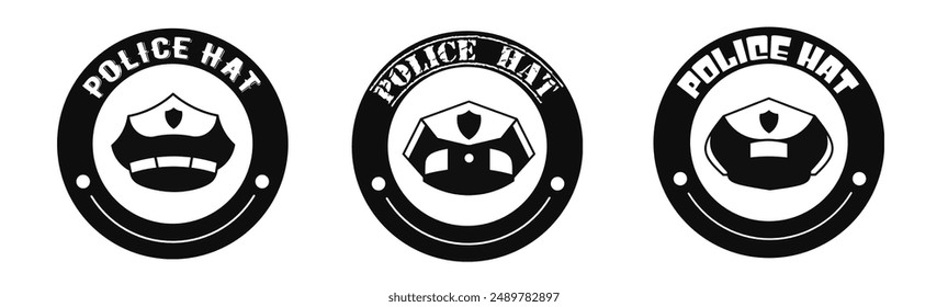 Icono de sombrero de policía Vector. Diseño de logotipos para empresas. Vector estándar.