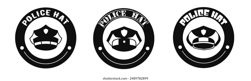 Icono de sombrero de policía Vector. Diseño de logotipos para empresas. Vector estándar.