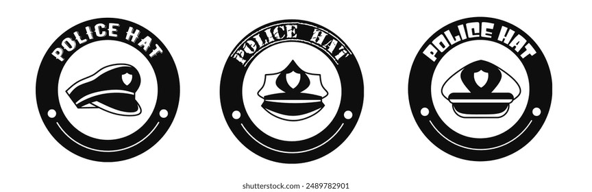 Icono de sombrero de policía Vector. Diseño de logotipos para empresas. Vector estándar.