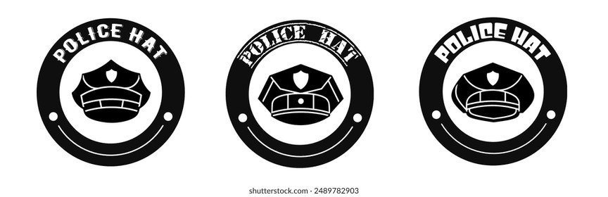 Icono de sombrero de policía Vector. Diseño de logotipos para empresas. Vector estándar.