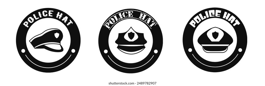 Icono de sombrero de policía Vector. Diseño de logotipos para empresas. Vector estándar.