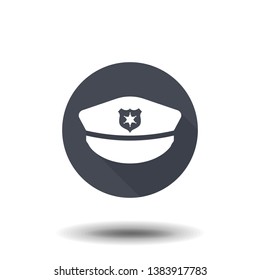 Police hat icon vector. Modern simple icon style for graphic and web design, logo. EPS10