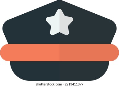 police hat illustration in minimal style isolated on background