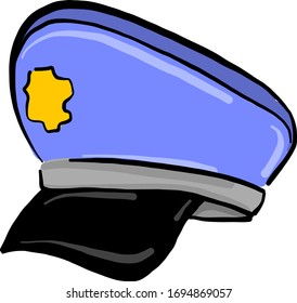 Sombrero de policía, ilustración, vector sobre fondo blanco