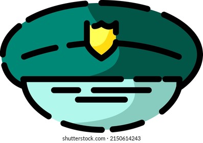 Sombrero policial, ilustración, vector sobre fondo blanco.