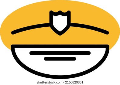 Police hat , illustration, vector on a white background.