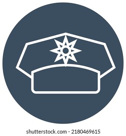 Police hat, illustration, vector on a white background.