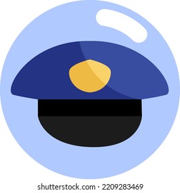 Sombrero policial, ilustración, vector sobre fondo blanco.