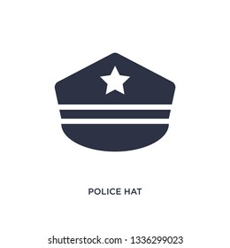 police hat isolated icon. Simple element illustration from law and justice concept. police hat editable logo symbol design on white background. Can be use for web and mobile.