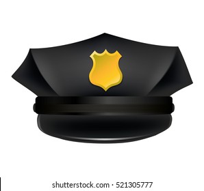 Police hat isolated on white background. Vector illustration.