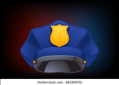police hat on colorful backgound