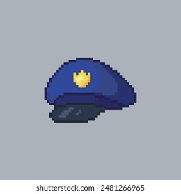 Police hat, pixel art clothing