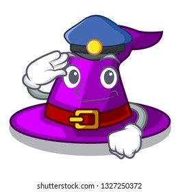 Police with hat in the shape mascot