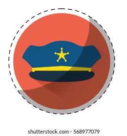 police hat uniform icon image vector illustration design 