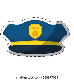 police hat uniform icon image vector illustration design 