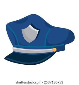 Icono aislado del uniforme del sombrero de la policía