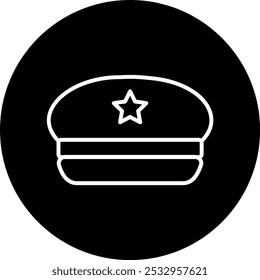 Icono detallado de la Ilustración vectorial del sombrero de policía