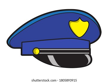 police hat vector illustration,isolated on white background,top view.