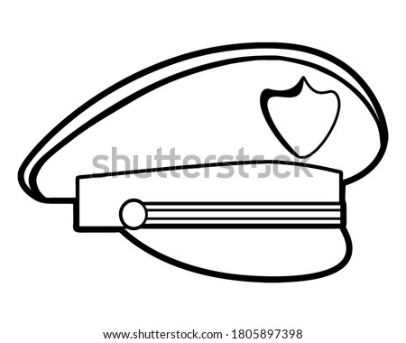 police hat vector illustration,isolated on white background,top view.