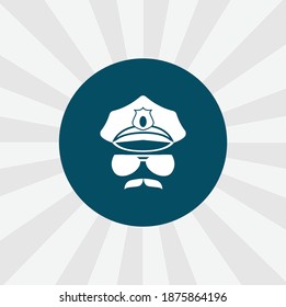 Police Head Icon. Police Cop Isolated Vector Icon. Police Design Element