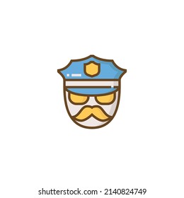 police head icon line design