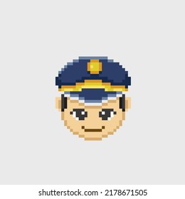 jefe de policía con estilo de arte de píxeles