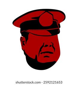Police Head Vector Isolated on White.