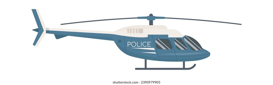 Police Helicopter Aircraft Vector Illustration