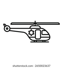 Police helicopter flying with rotating propeller blades