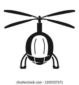 Police helicopter front view icon. Simple illustration of police helicopter front view vector icon for web design isolated on white background