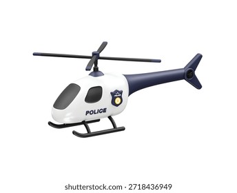 Icono de helicóptero de policía Ilustración de representación 3d