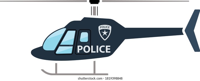 Police Helicopter Icon. Flat Color Design. Vector Illustration.