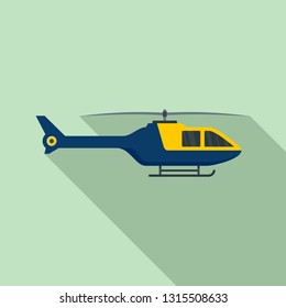 Police helicopter icon. Flat illustration of police helicopter vector icon for web design