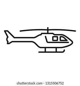Police helicopter icon. Outline police helicopter vector icon for web design isolated on white background