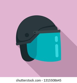 Police helmet icon. Flat illustration of police helmet vector icon for web design