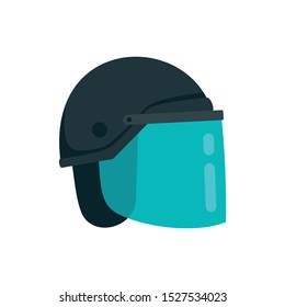 Police helmet icon. Flat illustration of police helmet vector icon for web design