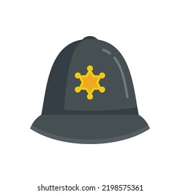 Police Helmet Icon Flat Illustration Police Stock Vector (Royalty Free ...